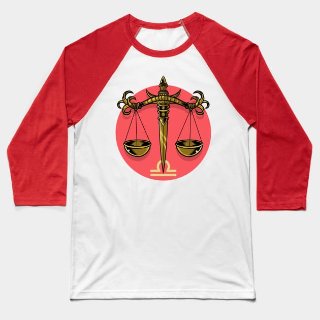 Libra Sign Baseball T-Shirt by GoEast